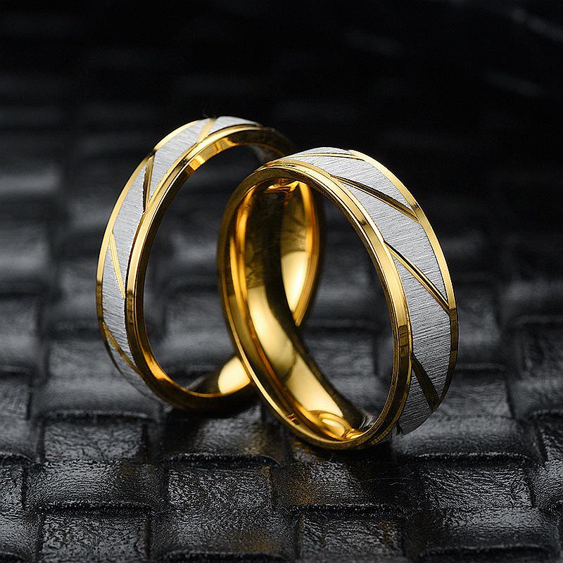 Korean Style Twill Titanium Steel Ring: 18K Gold Plated Couple & Pinky Rings, Trendy Hand Jewelry