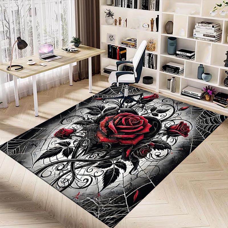 1PC Rose Heart Carpet Office Rug Mat Home Decor Area Carpet Festival Gift Office Desk Chair Carpet Longlasting Material