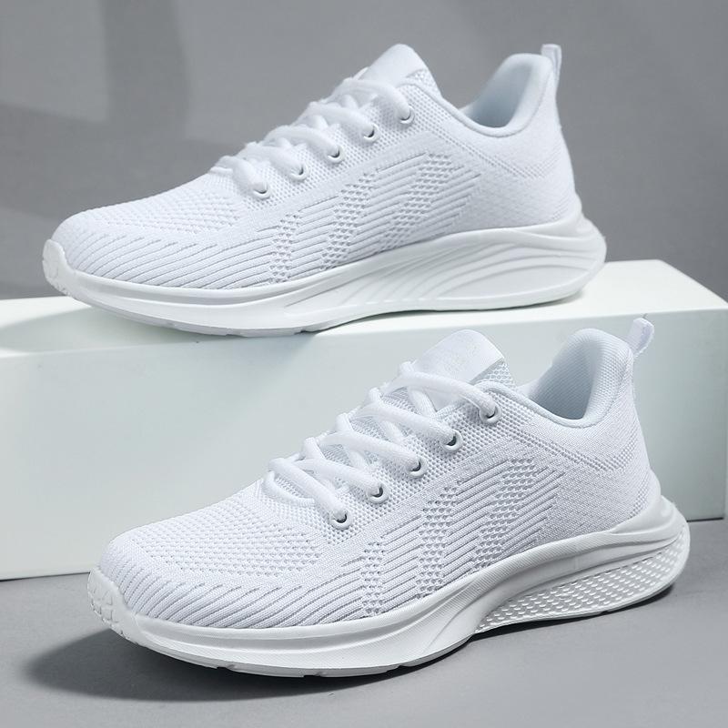 Large Size Women's Shoes Running Shoes Spring and Summer Middle School Students Lightweight Breathable Fly-woven Casual Shoes Women's Travel Shoes
