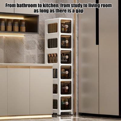 Narrow Dresser Cabinet Bathroom Storage Tower with Multiple Drawers Slim Dresser Chest of Drawers for Laundry Closet Bedroom Small Spaces