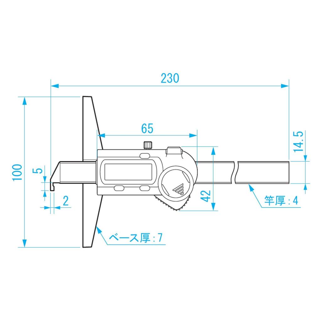 Niigata Seiki SK Digital Depth Gauge with Hook 150mm GDCP-150DF