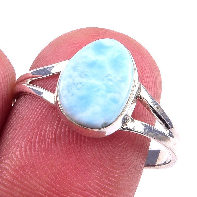 

Кольцо из стерлингового серебра 925 пробы с драгоценным камнем Natural Republic Larimar S.9 U7j09