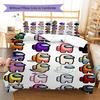 Among Us Custom Name Pattern Bedding,Quilt Set Quilt Cover Pillowcase Home Birthday Gift(1 * Duvet Cover + 2 * Pillowcase, Without Core)