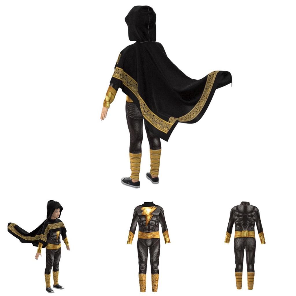 Stunning Black Adam Cosplay Costume Set For Adults And Kids