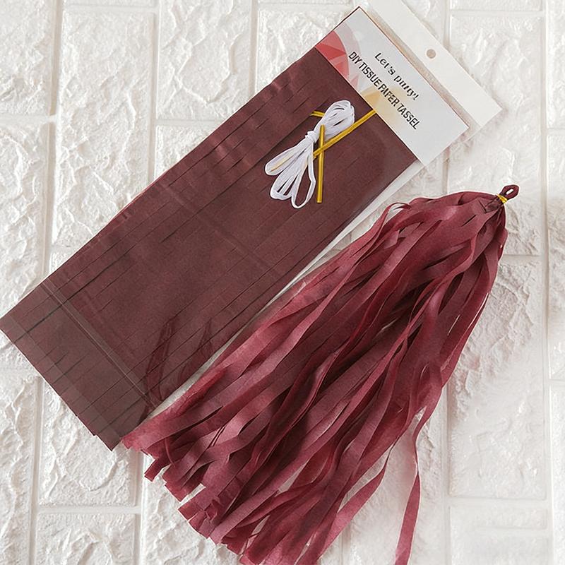 

Valentine S Day Gradient 2-Meter Macaron Color Tassel Party Decoration Wine Red