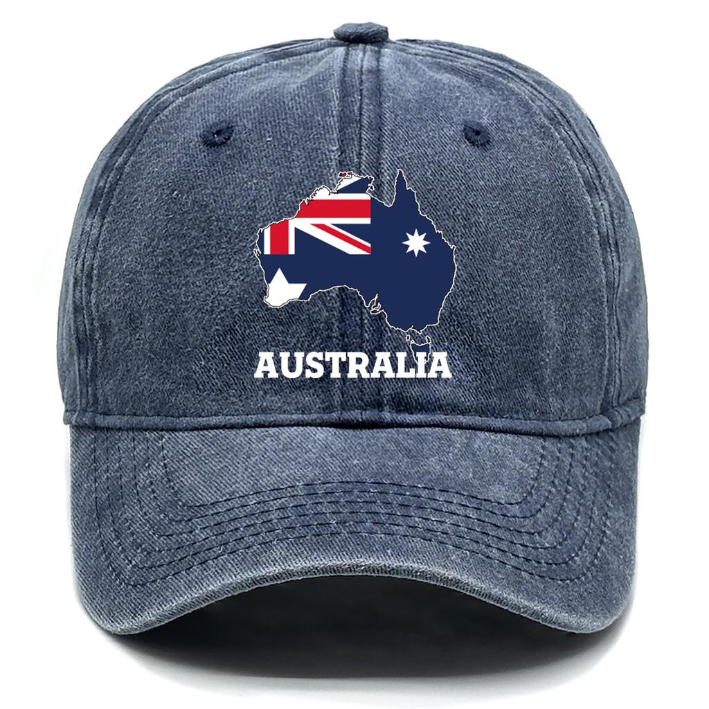 Flag of Australia Print Snapback Baseball Hat Australia Map Man Caps Breathable Lightweight Adjustable Caps For Mountaineering