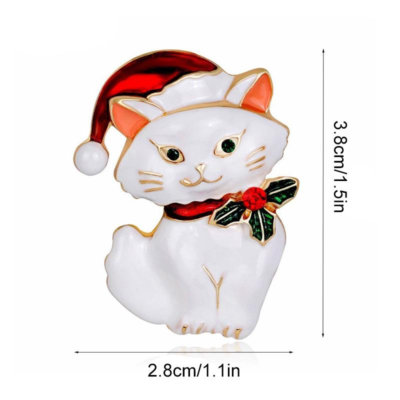 1 ks Slitina Pro Ženy Kočka Brože Smalt Zvíře Brož Odznaky Dárky k Novému Roku Bílá Černá