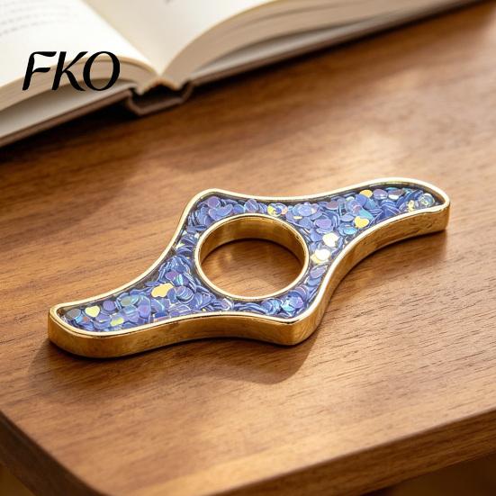 Anti-bend Page Holder Book Holder, Glitter Thumb Ring for Reading, One Hand Reading Tool Metal Opener Accessory Students Readers Crushed Stone