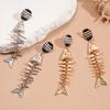 Drip Geometric Round Fish Bone Silver Needle Earrings Personality Exaggeration Niche Unique Earrings