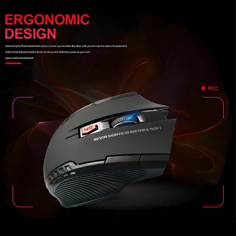 TCJJ 1600DPI 2.4GHz Wireless Optical Mouse Gamer For PC Gaming Laptops Opto-electronic Game Wireless Mice With USB