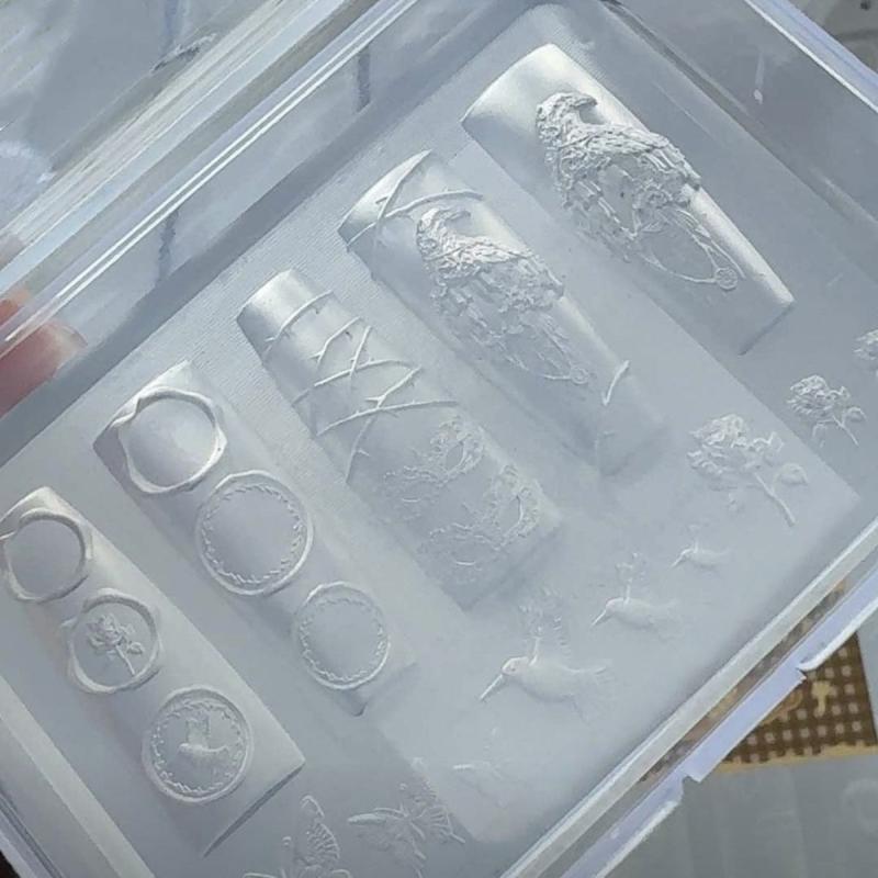 Silikon Nail Art Form Retro Krähe Rose Schmetterling Nachtadler 3D Nail Art Dekoration DIY Design Transparente Form