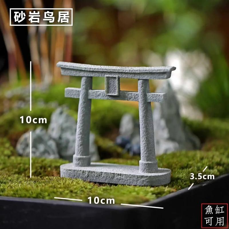 Japanese Multi-sizes Torii Gate Aquarium Decor Miniature Ornament Garden Shrine Shinto Landscape Micro Decoration Simulation