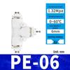 Pneumatic Nylon Air Hose Quick Connect Fittings: PU Straight, PY 5-Way, Cross 4-Way, PZA 3-Way, PE Connector with White/Blue Cap