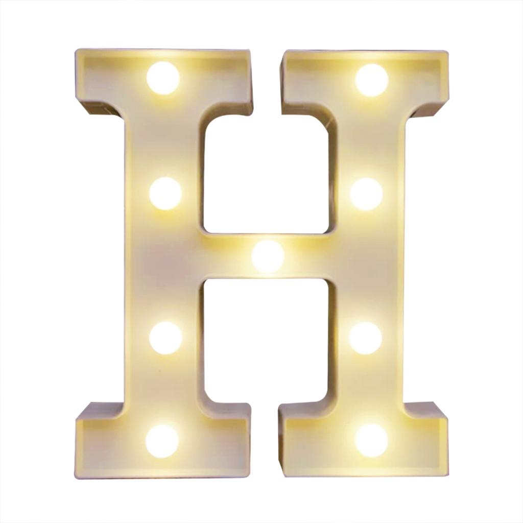 Alphabet LEDs Light Standing Letters Sign with Bulbs Night Lamp Warm White Constant Bright Light Effect 2 * AA Cell Operated IP54 Water Resistance