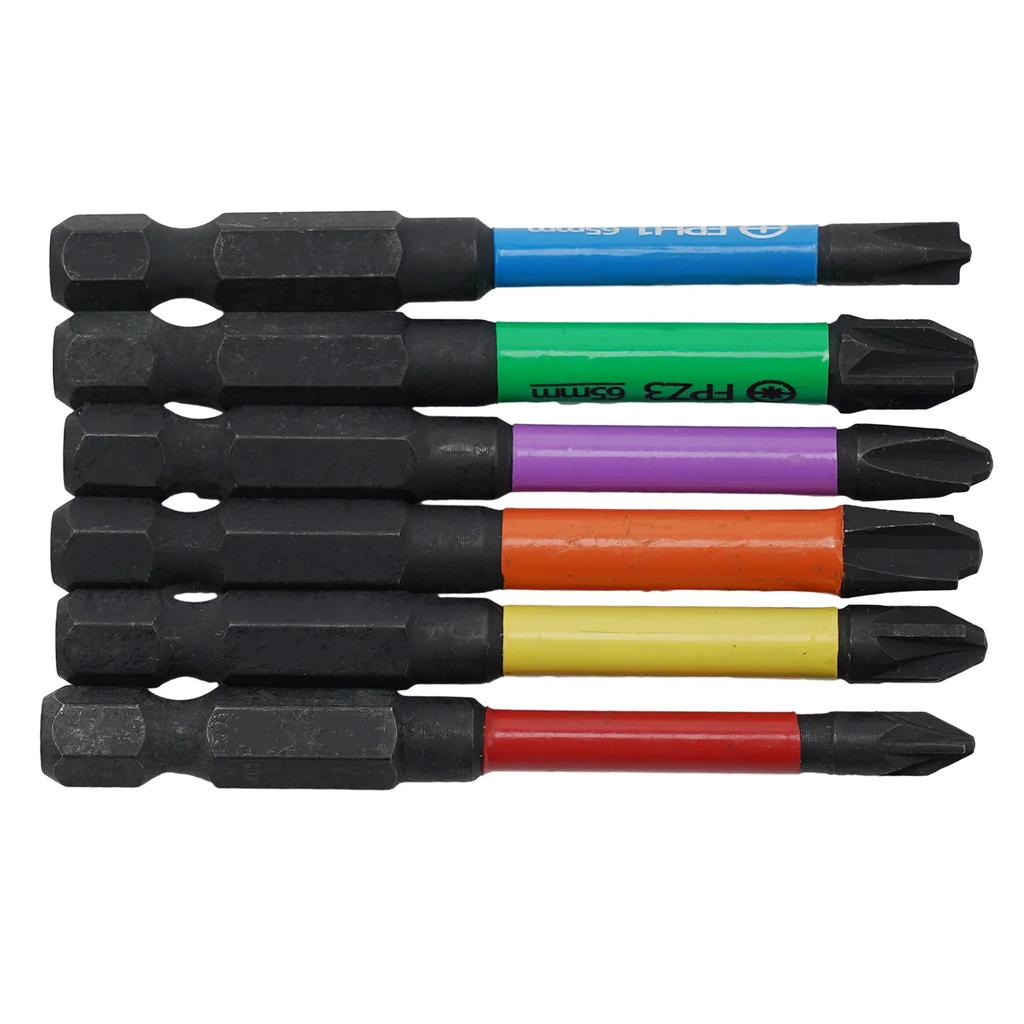 Slotted Cross Screwdriver Bits Rust Proof Set 65mm 6pcs Alloy Steel FPH1 FPH2 For Electrician For Socket Switch