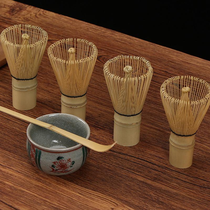 Japanese Bamboo Matcha Whisk Spoon Set Traditional Handmade Chasen Chashaku Kit Reusable Green Tea Frothing Brush for Matcha Tea