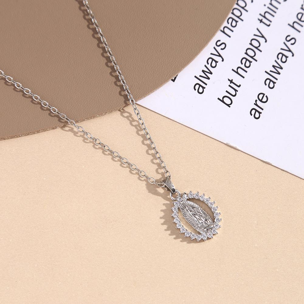 

Подвеска с бриллиантами в виде Девы Марии Иисусовой, религиозная точка, сделай сам, ожерелье с цепочкой на ключицу, украшение для обуви и шляпы, ювелирные аксессуары