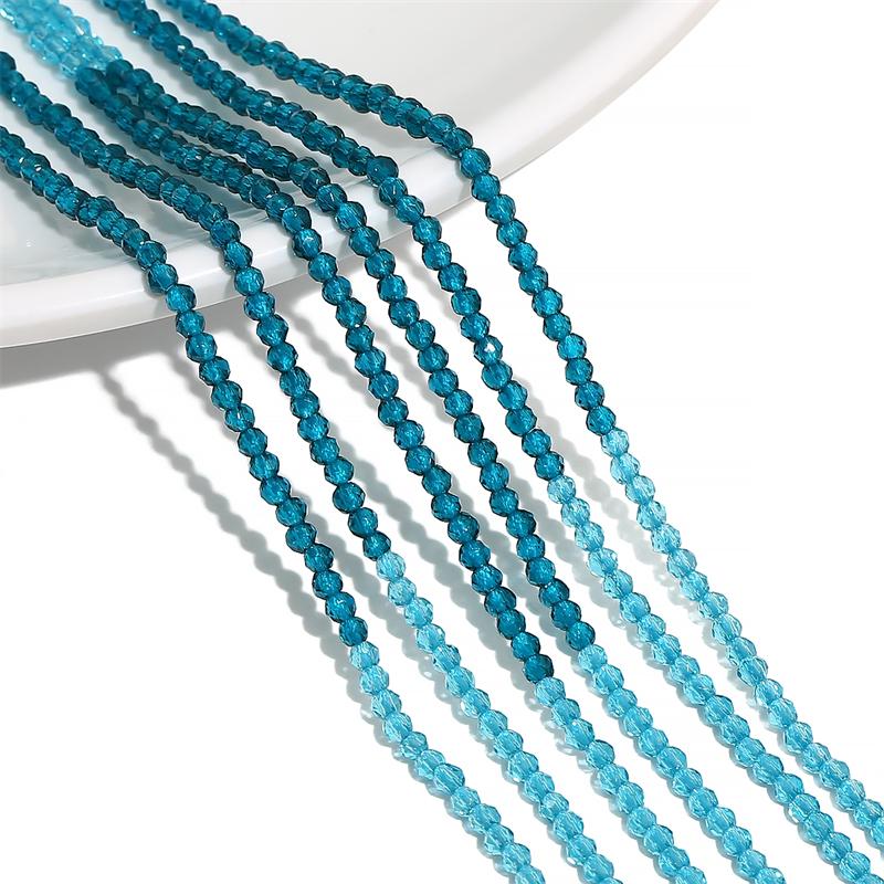 

125/195 шт. хрустальные стеклянные бусины, градиентные многоцветные свободные бусины-разделители для DIY ожерелья, браслета, изготовления ювелирных изделий 2mm 195pcs павлин голубой