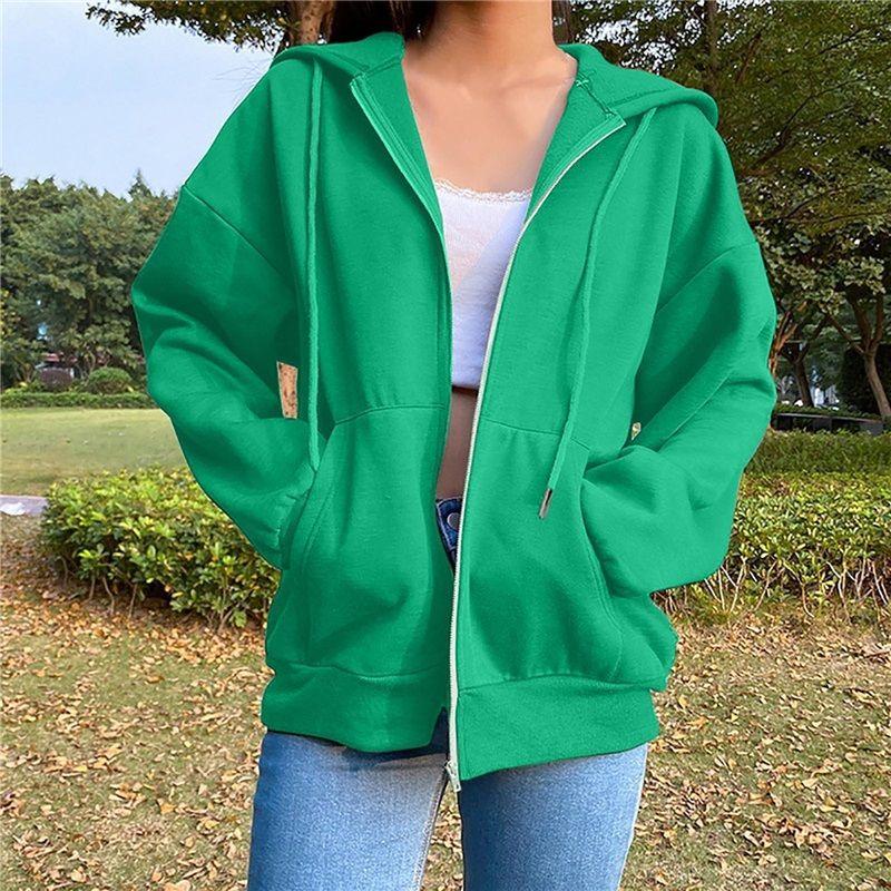 Cardigan Coat Women's Hooded Loose Zipper Sweater Women's Elegant Knitted Jacket Coat Tops