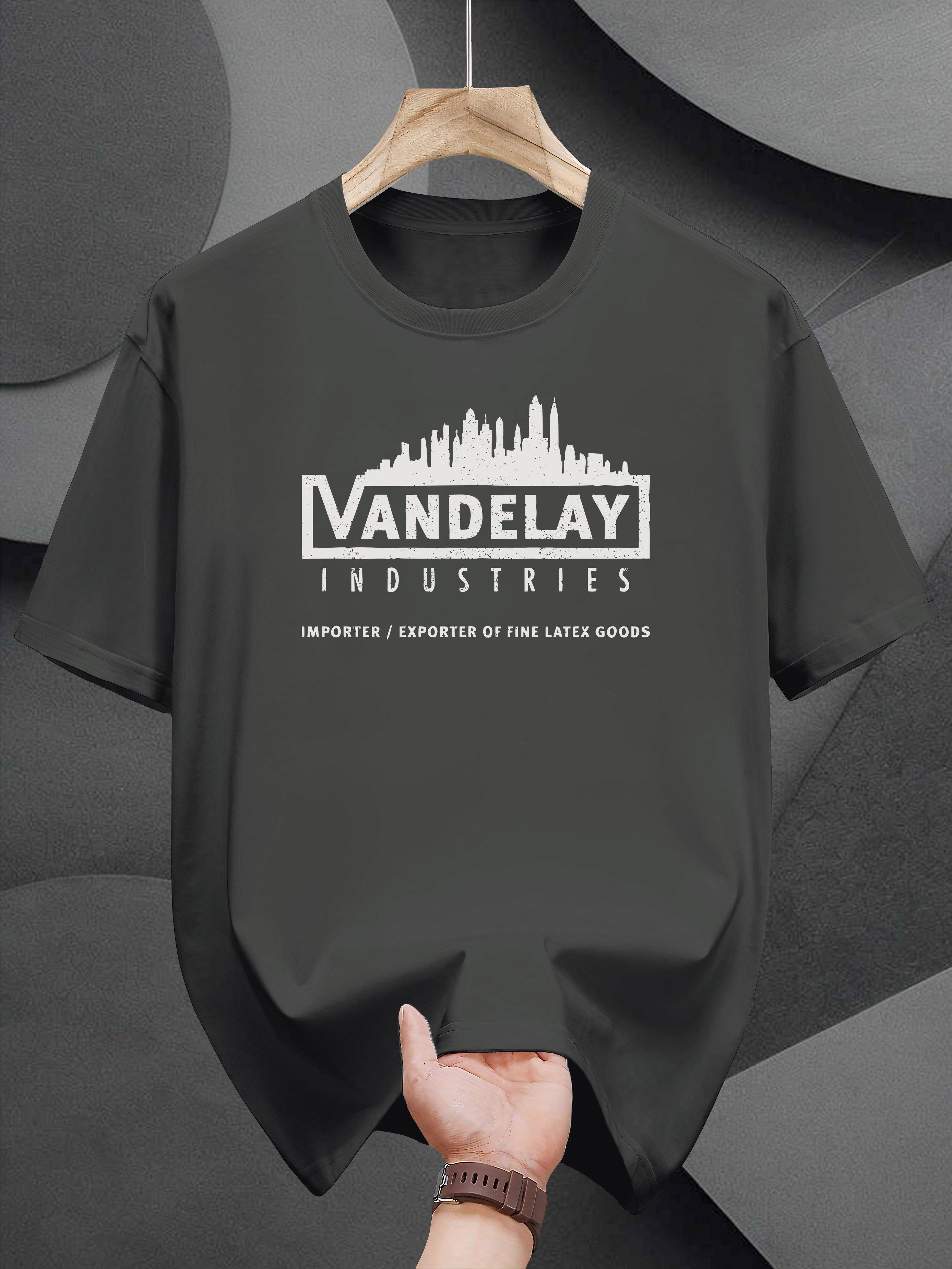 Vandelay Industries Graphic T-shirt - Casual Summer Short Sleeve Tee with Cityscape Print XXXXL