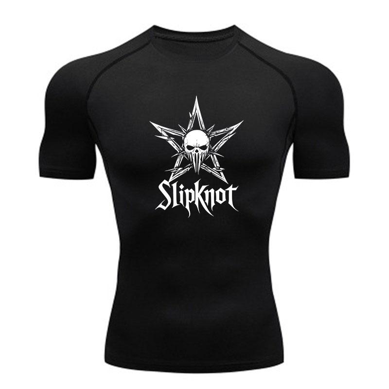 Men's Quick Dry Compression Athletic T-Shirt, Punk Skull Sta
