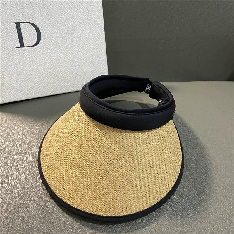 Sunscreen Hat Summer Female Sunshade UV Protection Empty Top Vinyl Shell Hat Large Brim Sunshade Face Outdoor Cycling Hat