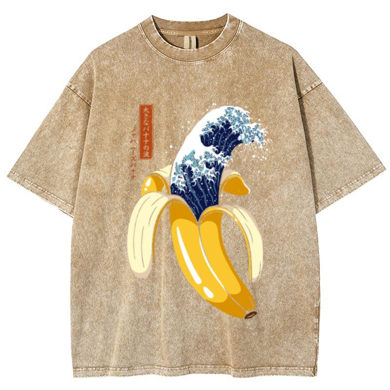 

Забавная мультяшная футболка с принтом банана, женская особенная, свободного большого размера, унисекс, с коротким рукавом, милый уличный топ, выстиранные футболки 3XL