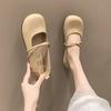 Fashion Ladies Footwear With Heel Round Toe Mary Jane Beige 39 Elegant Dress Cheap Clearance High Quality Fashion Y2k Women's Flat Shoes