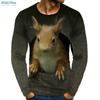T-shirt da uomo Dragon T-shirt casual con stampa 3D a maniche lunghe con grafica animale magica T-shirt modello High Street Top uomo/donna T-shirt hip-hop