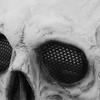 ZJchao Latex Full Head Skull Mask, Movable Jaw Talking Skeleton Mask, Professional Halloween Haunted House Cosplay Masks, Adjustable Horror Costume
