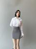 [TOYBARJAPAN] 16 Scale Figure Accessory  Fits TBLeague and other body types. Beautiful Female Office Lady Style: White Shirt and Side-Slit Gray