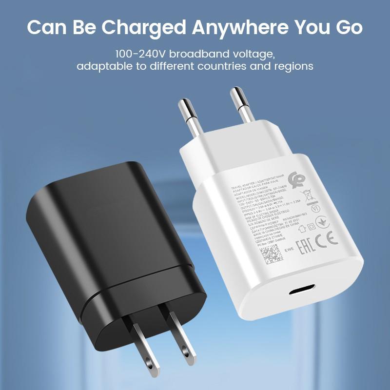 25W PD Schnellladegerät für Mobiltelefone - EU/US/UK Spec Reiseadapter