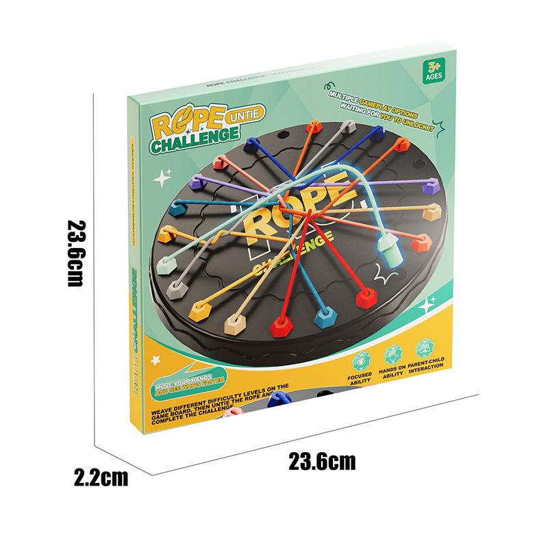 Seil-Entwirrungspuzzle, lustiges Familienspiel mit mehreren Schwierigkeitsstufen, perfekt für die Eltern-Kind-Interaktion, Stressabbau-Spielzeug, tragbar