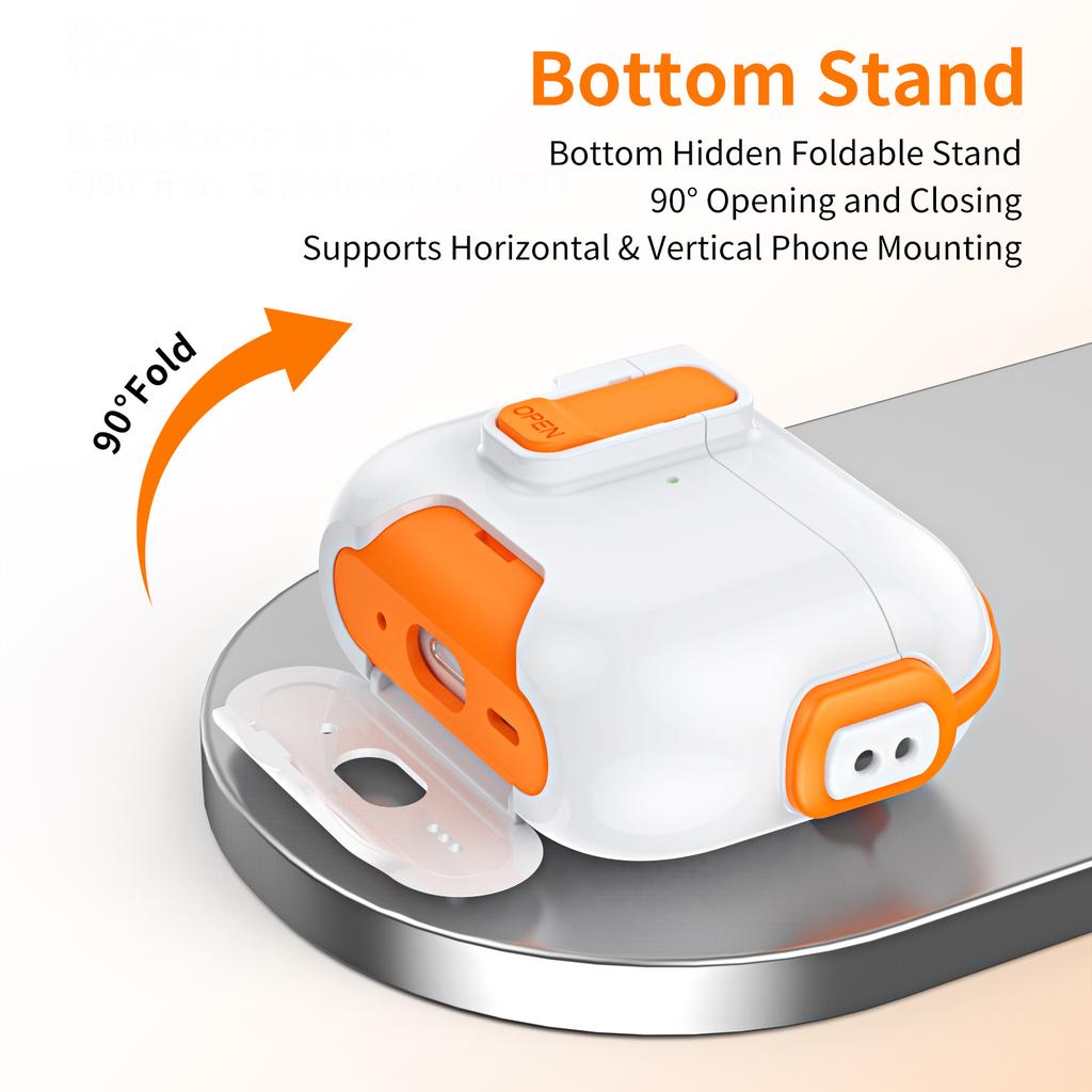 For Apple AirPods 3 Case with Phone Stand Function TPU PC TWS Earbuds Protective Cover