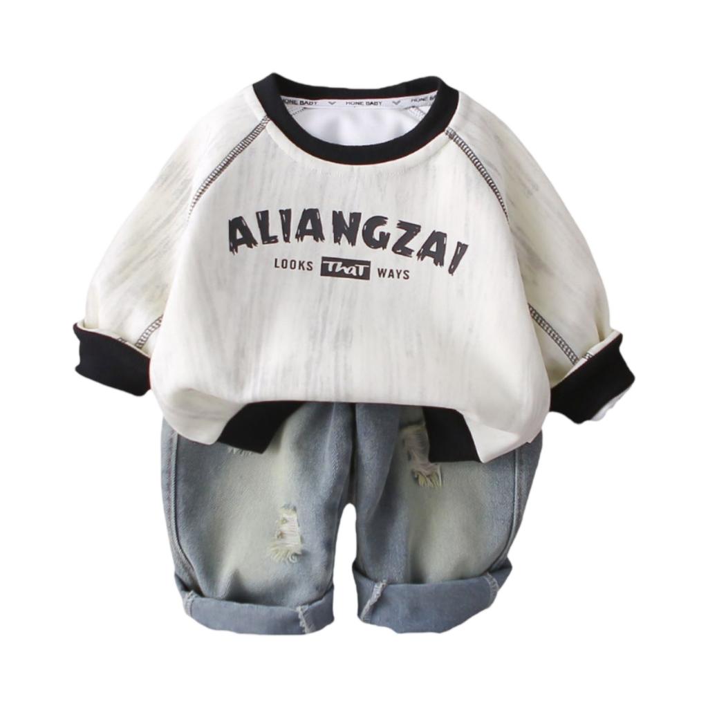 Dětská ležérní souprava s dlouhým rukávem, pohodlné každodenní oblečení