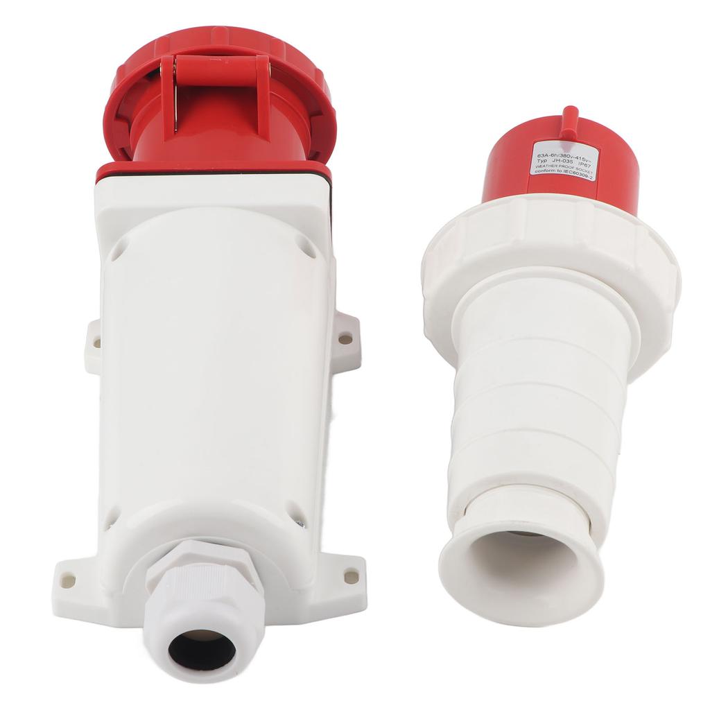 380415V 63A 5Pin Industrial Aviation Plug Open Socket 3P+N+E IP67 Waterproof Plug Socket Connector F