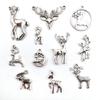 DIY Christmas Retro Zinc Alloy Stag Head Antler Pendant Charm - Jewelry Accessories