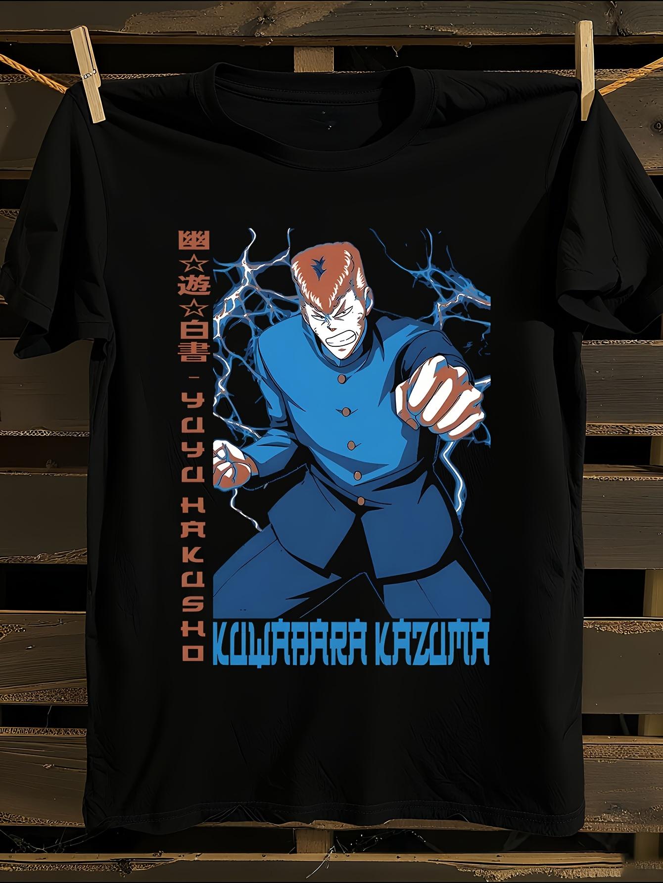 Unisex Black Japanese Anime T-shirt S