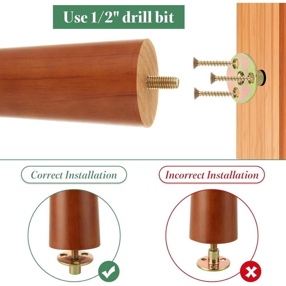 Furniture Legs Wood Sofa Legs Couch Legs Wooden Furniture Feet Replacement Feet for for Cabinet, Chair