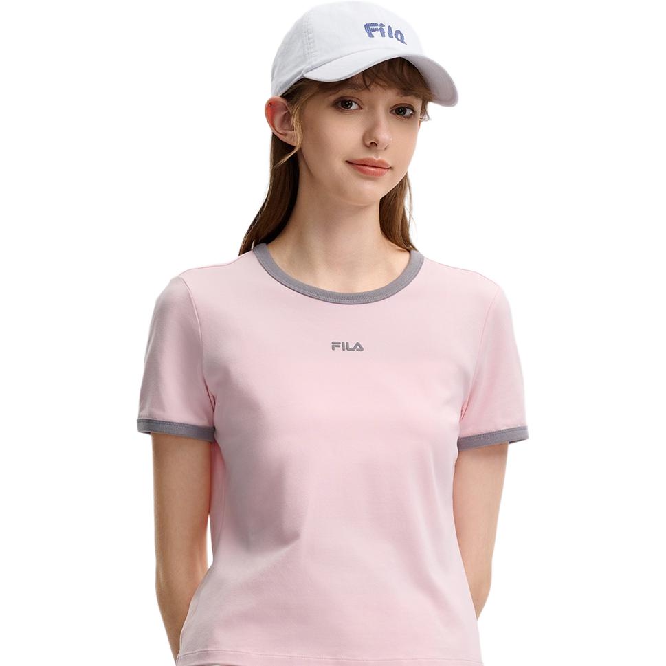 FILA Original Cool Touch Youth Trend T-Shirt Women tops Pink F11W629110FPK