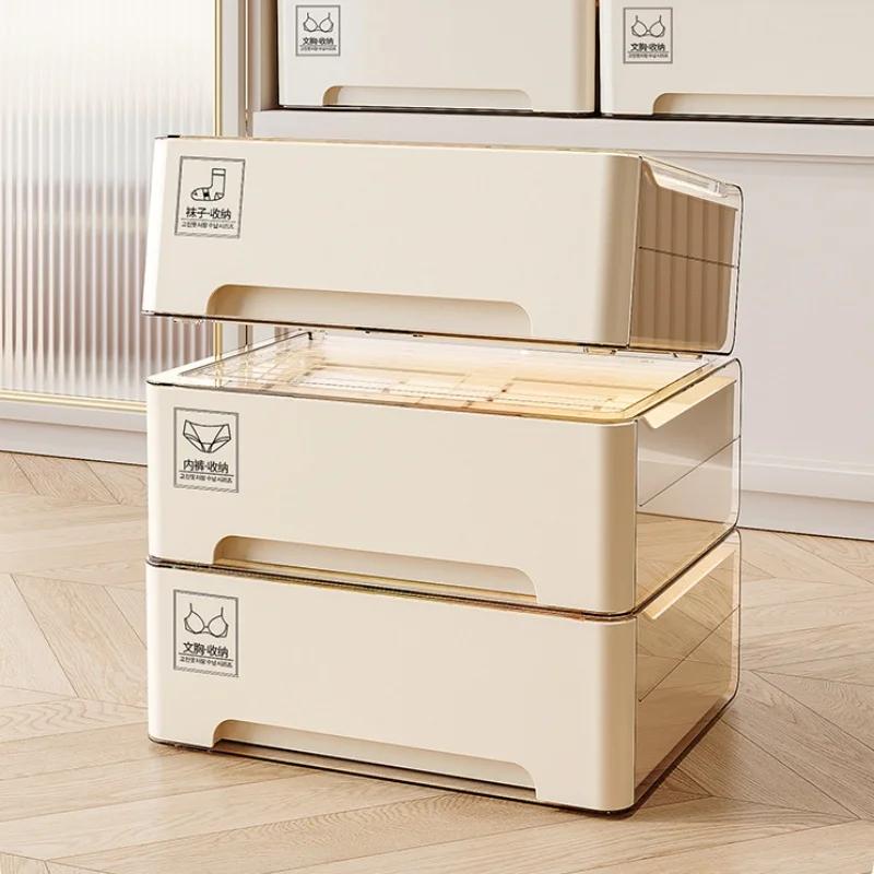 Drawer Type Underwear Storage Box Household Wardrobe Compartments for Bra PET Stackable Cabinet Underwear Socks Organizer