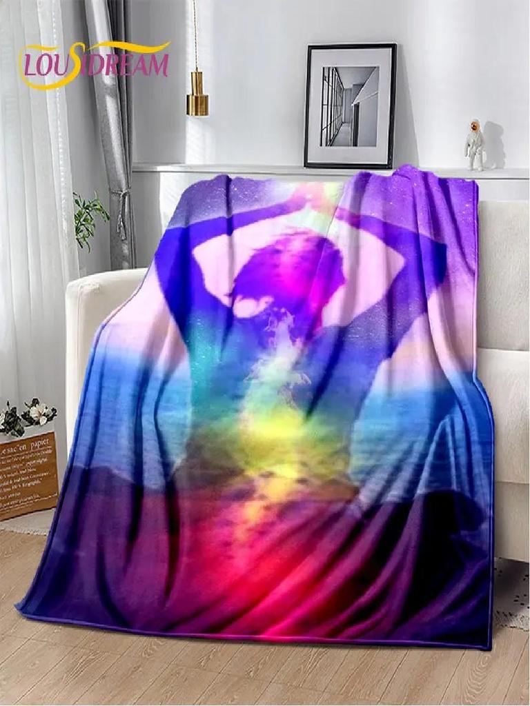Rainbow Chakra Mandala Boho Soft Plush Flannel Throw Blanket for Living Room Bedroom Bed Sofa Picnic Cover