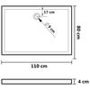 Vidaxl Shower Tray, Rectangular, Abs, Black, 80X110 Cm