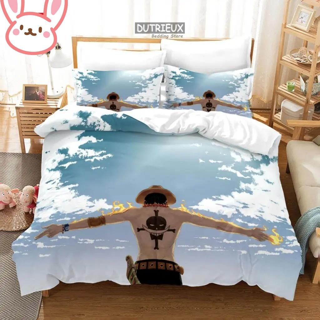 3D Heißer Verkauf Einteiliges Bettbezug-Set Luffy Sauron Anime Bettwäsche-Set Bettbezug mit 2 Kissenbezügen Schlafzimmer-Dekoration Teenager Beste Geschenke
