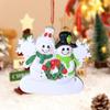 Adorable Resin Snowman Family Christmas Wreath Decorative Snowflake Holiday Ornament