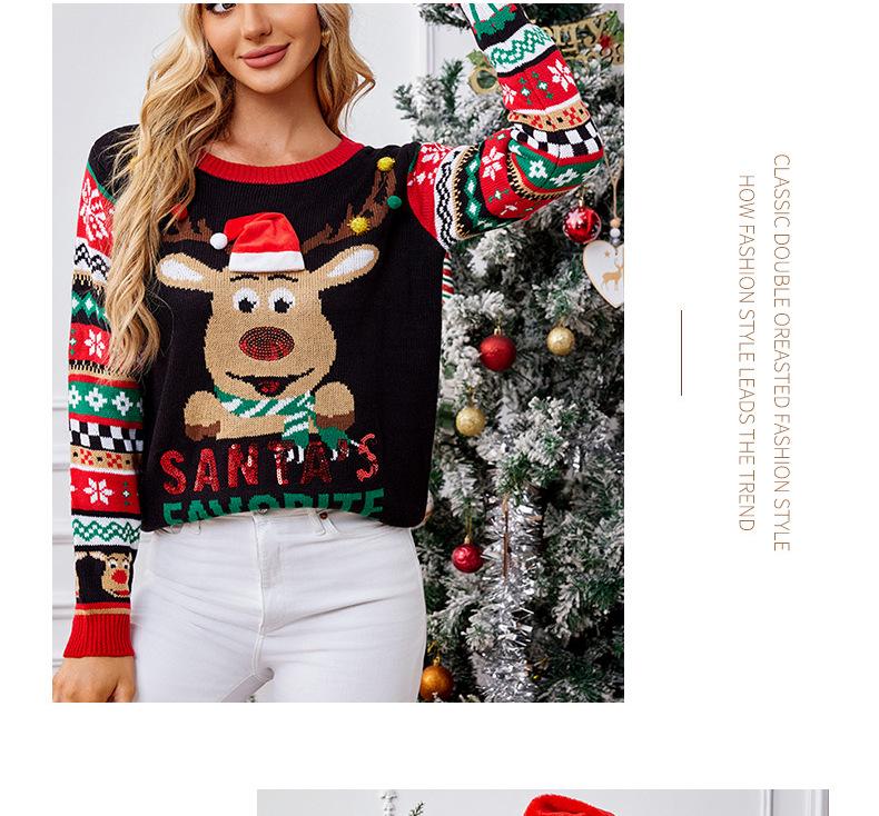 2024 Loose Fit Christmas Sweater: Women’s Knitted Round Neck for Autumn-Winter