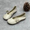 Fashion Old Cowhide Flat Shoes for Women's Vintage Shoes with Soft Genuine Leather