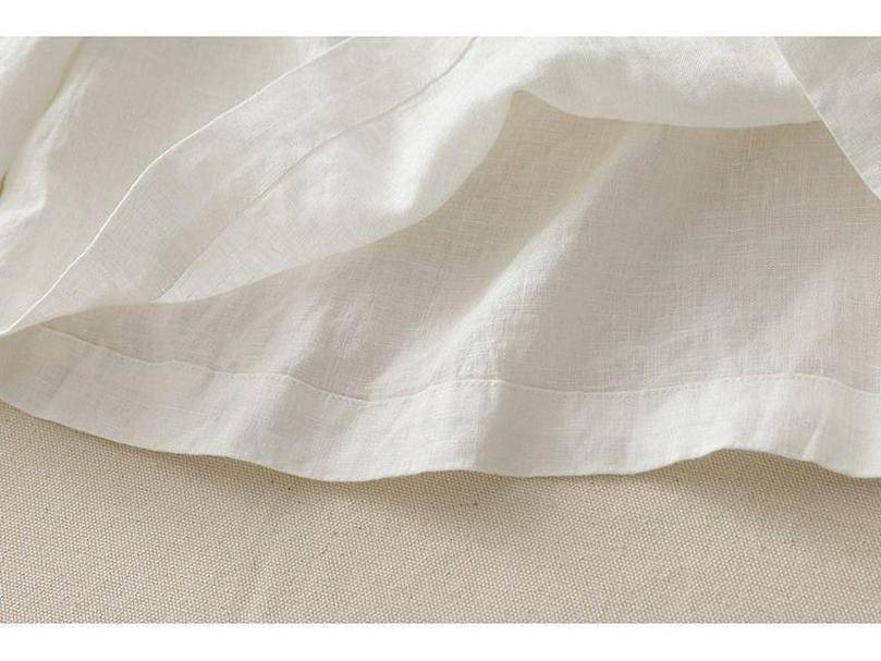 Women's Retro Pleated Cotton & Linen Wide-Leg Skirt Pants - High-Waisted Simple Solid Color