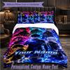 Personalized 3Pcs Bedding SetBlue Lock Custom Text Duvet Cover Pillowcase Set Bedroom Gift
