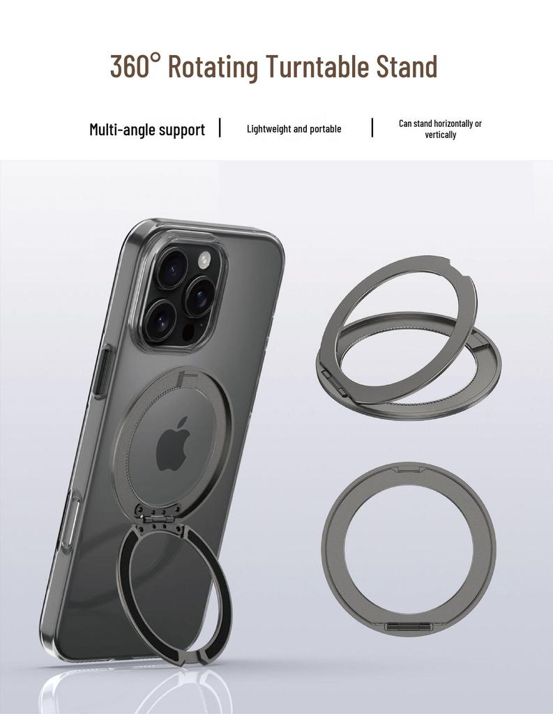 360° drehbarer Handyhalter aus Aluminiumlegierung & ultradünner Fingerring-Ständer